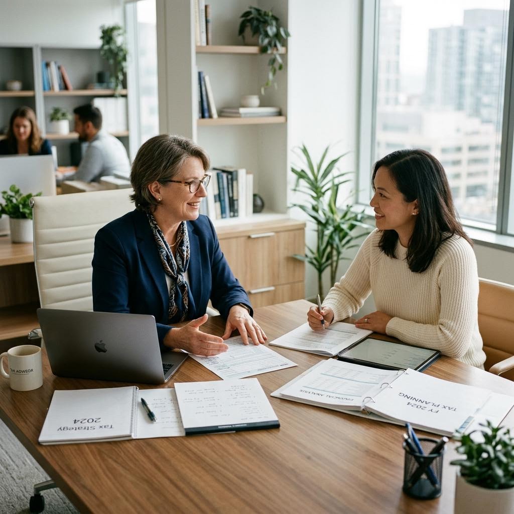 Tax professional meeting with a client